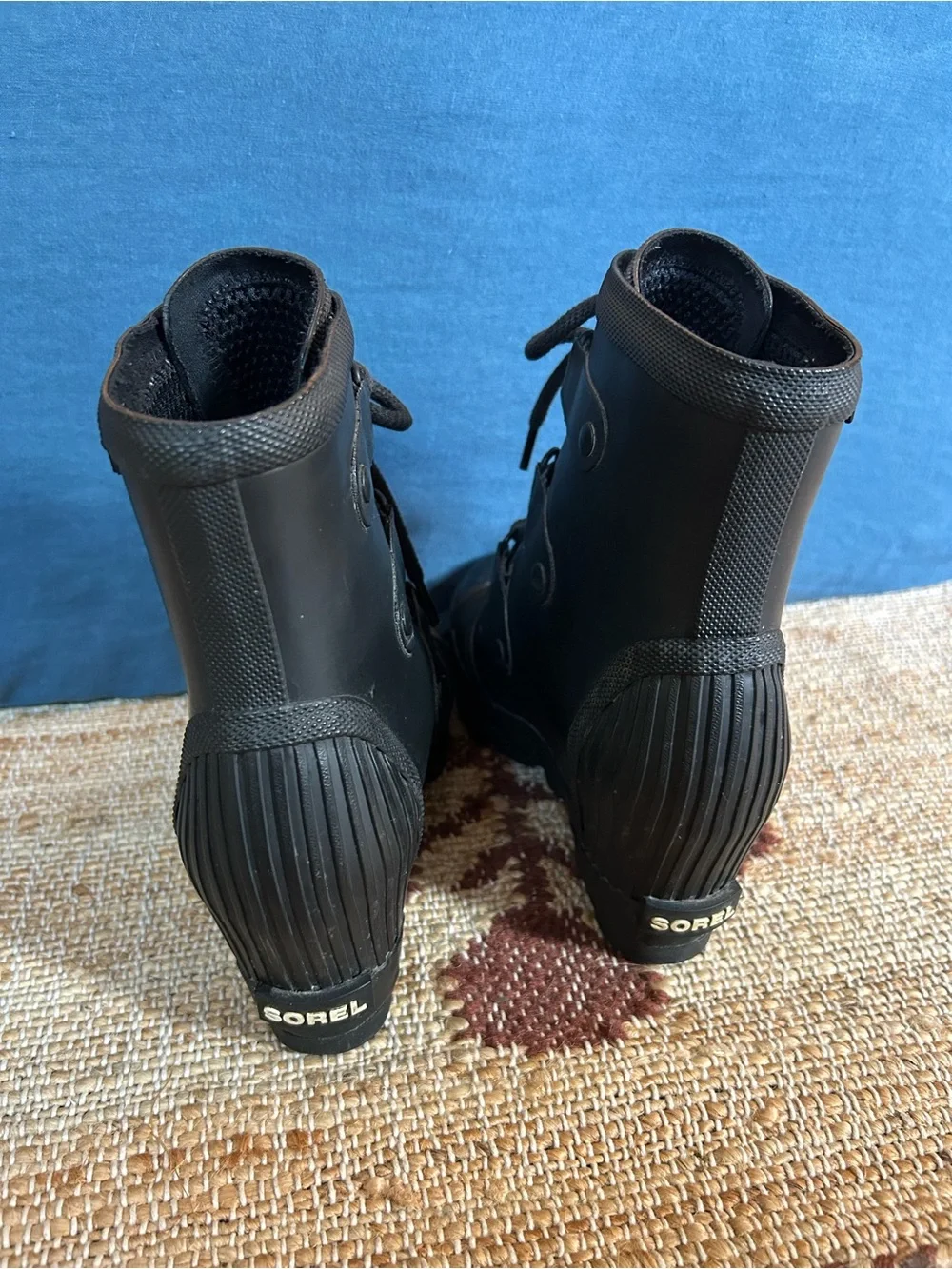 Sorel Black Lace-Up Waterproof Ankle Boots